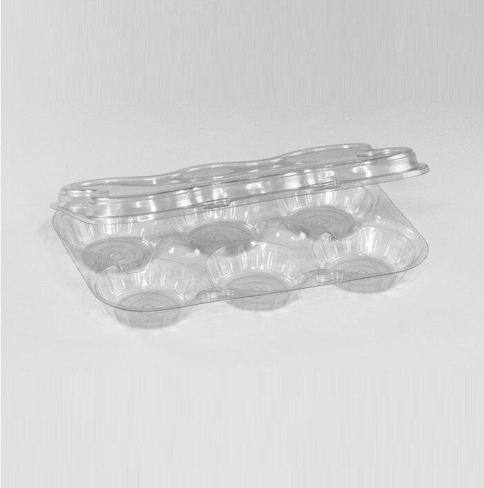 502196 6 Count Clear Hinged Tart Container, 300/case