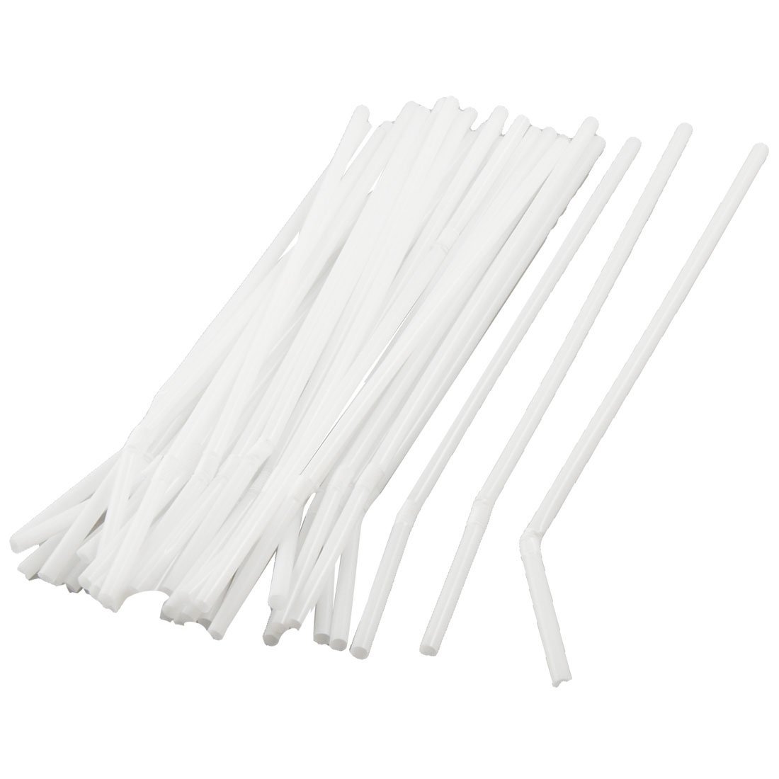 NexDay Supply 071600 8" Unwrapped Flexible Straw Plain White
