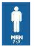 Frost 960 Male Symbol, Braille Emboss, Blue/White, 4x6  