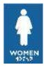 Frost 961 Female Symbol, Braille Emboss, Blue/White, 4x6 