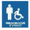 Frost 962 Male Wheelchair Symbol, Braille Emboss, Blue/White, 6x6