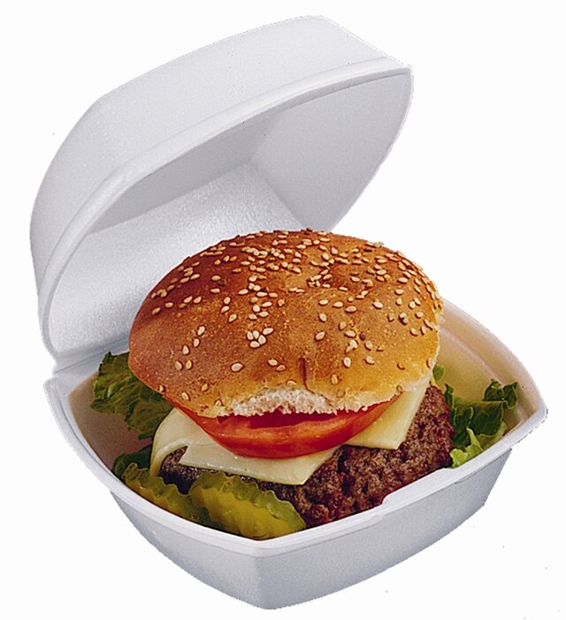 YTH100800000 6" Medium Square Foam Hinged Sandwich Container, 500/case